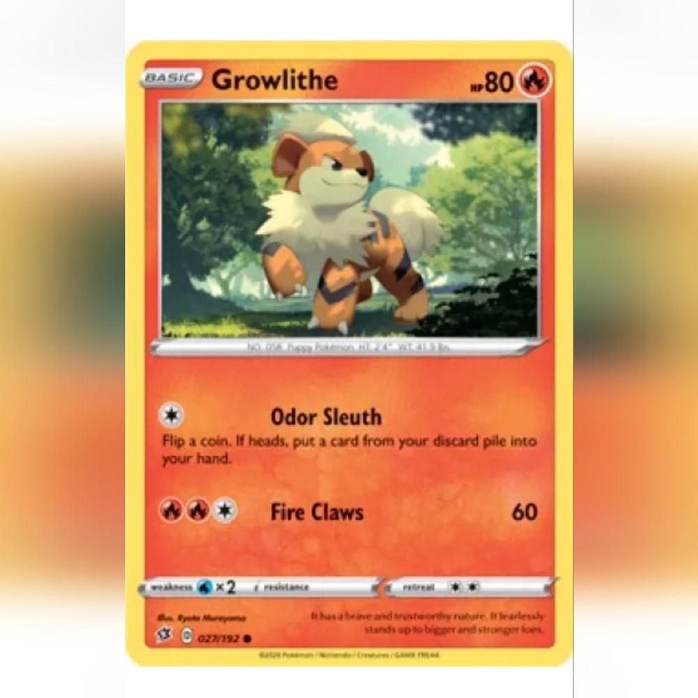 Growlithe Pokemon Card 🔥 80 HP 🟡 027/192